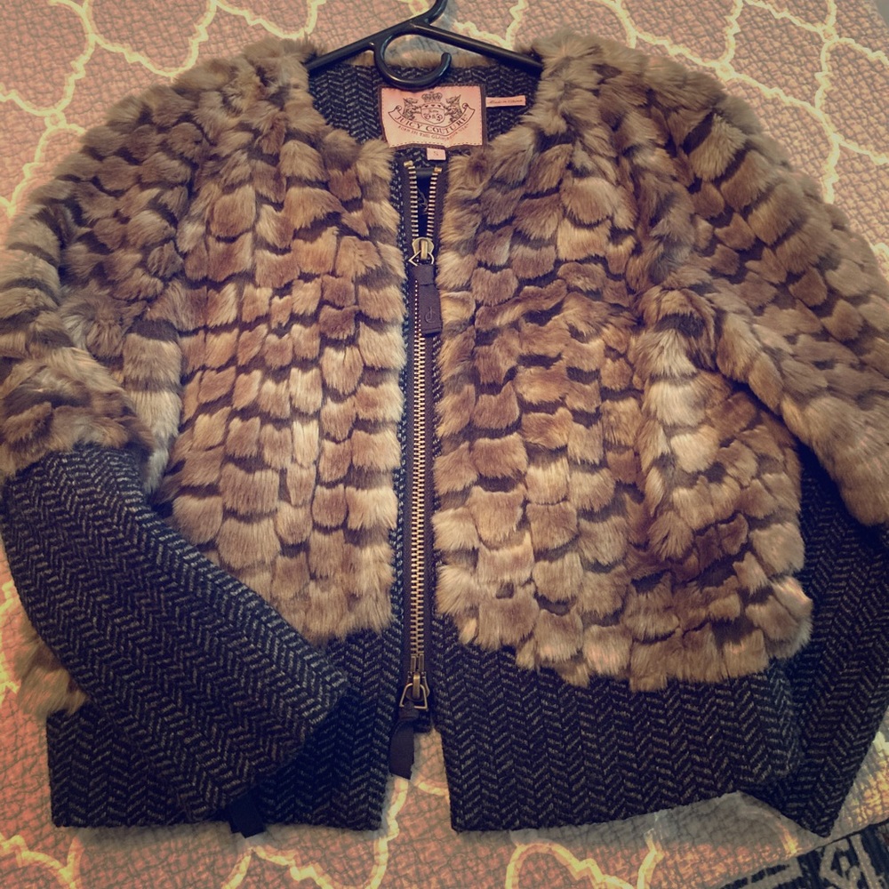 Juicy couture faux & tweed crop Jacket!